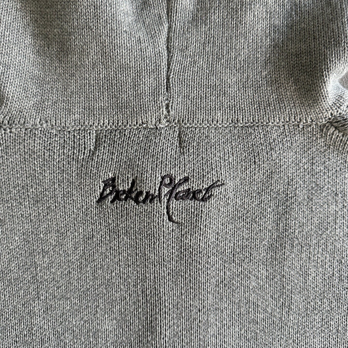 bpm knit zip up hoodie -grey