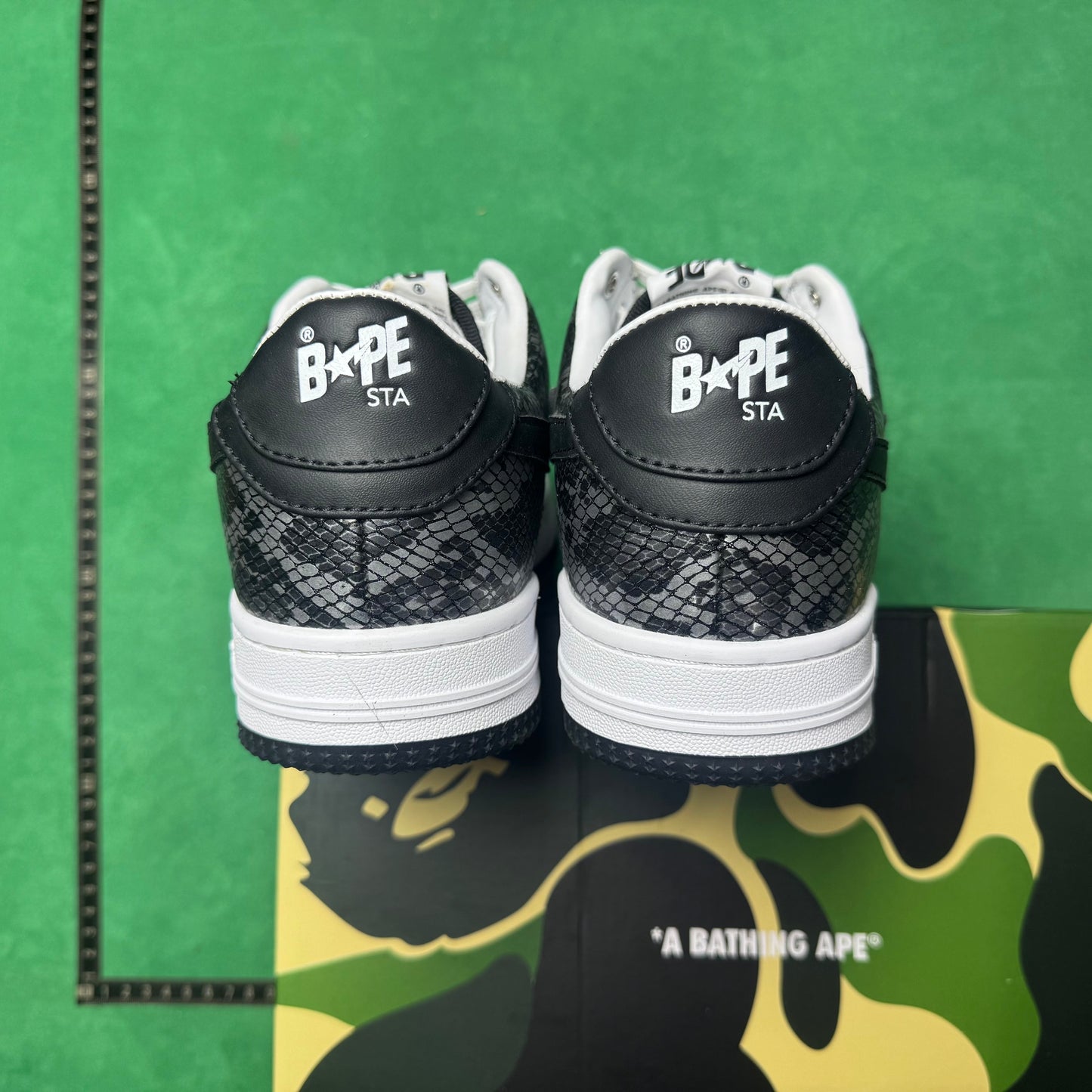 Bape STA Low Black Snakeskin