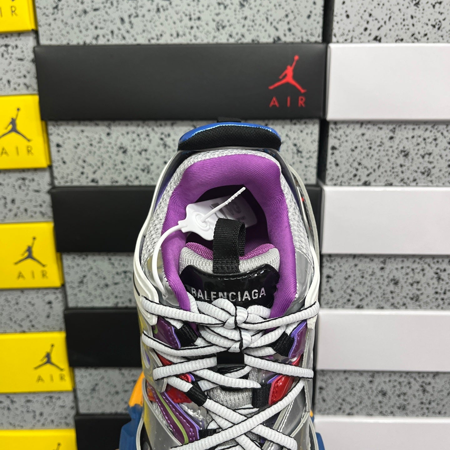 BLG Track Leather Free White Silver Multi