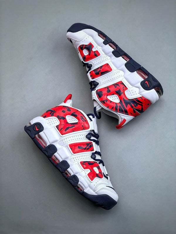 Uptempo Red Navy Camo
