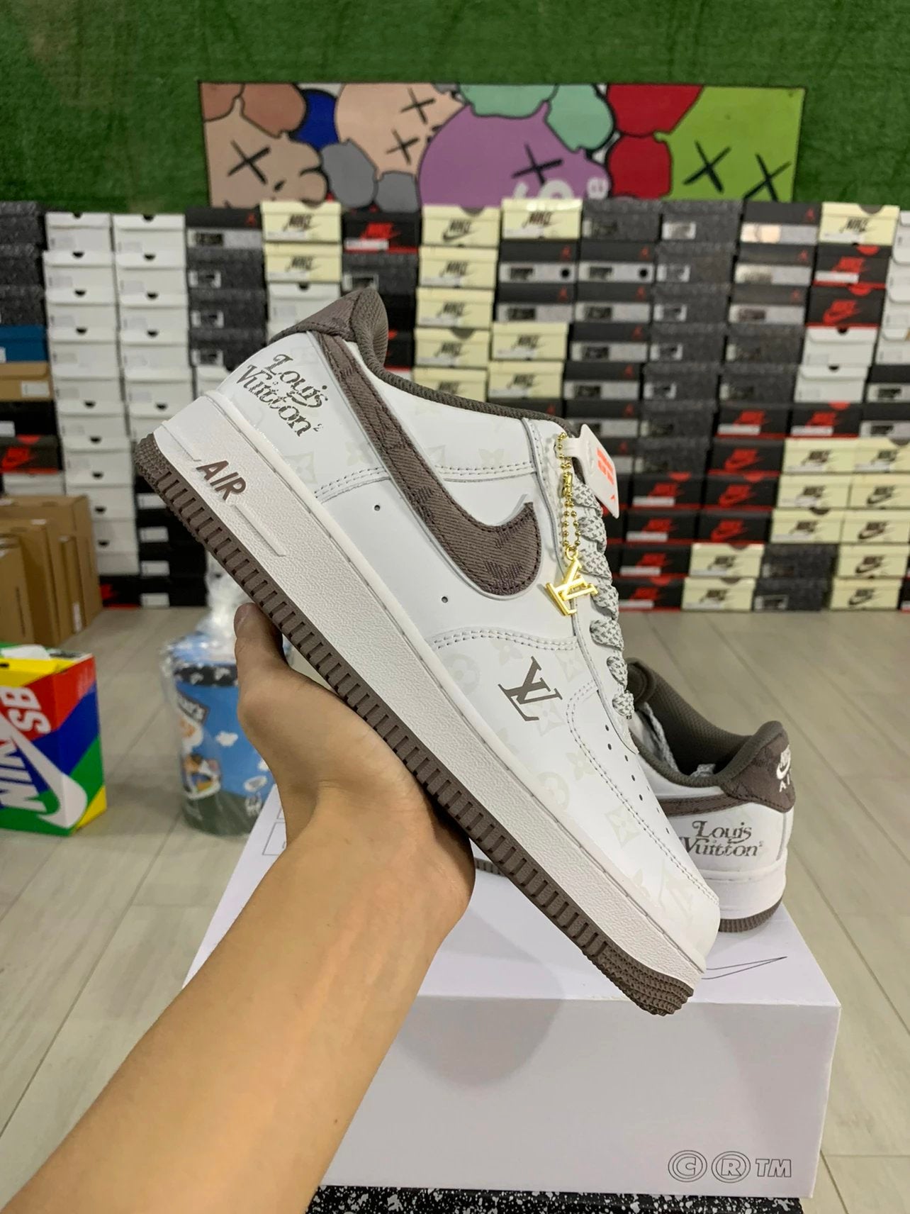 AF1 x LV White and Brown