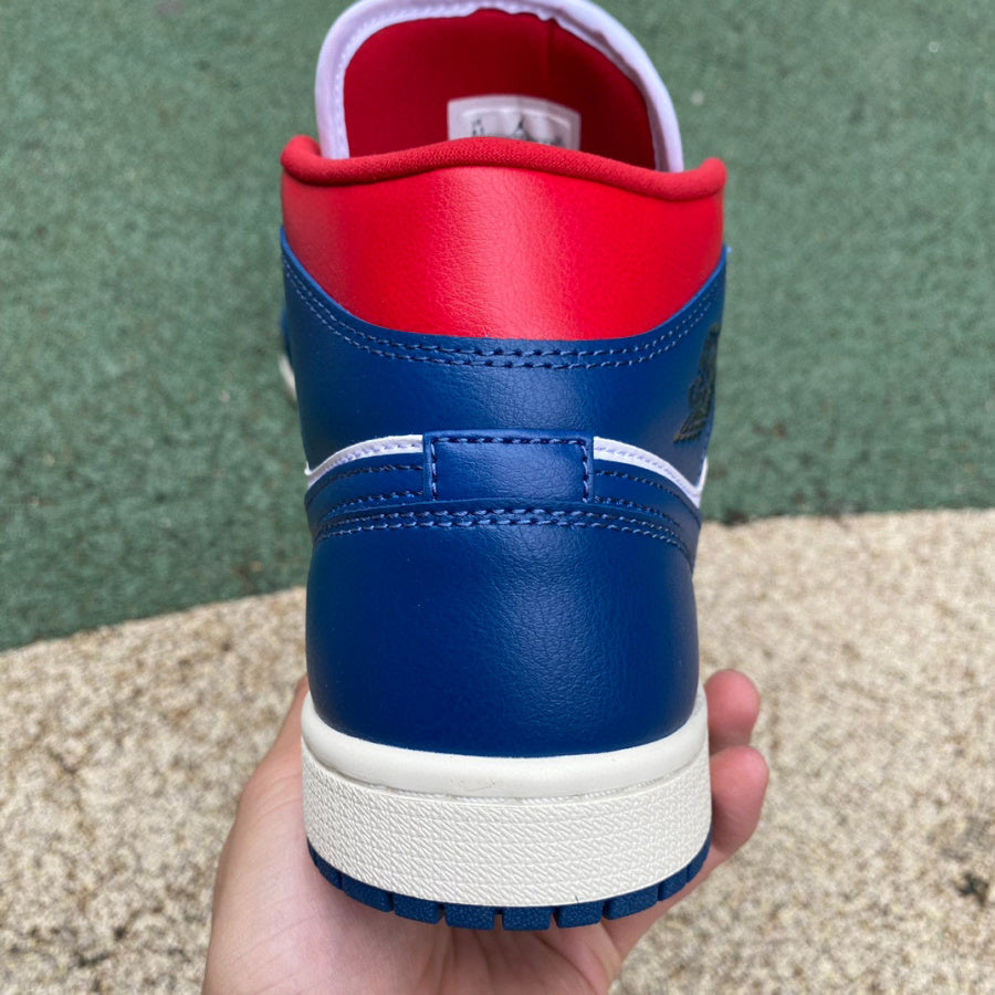 AJ1 MID French Blue Gym Red