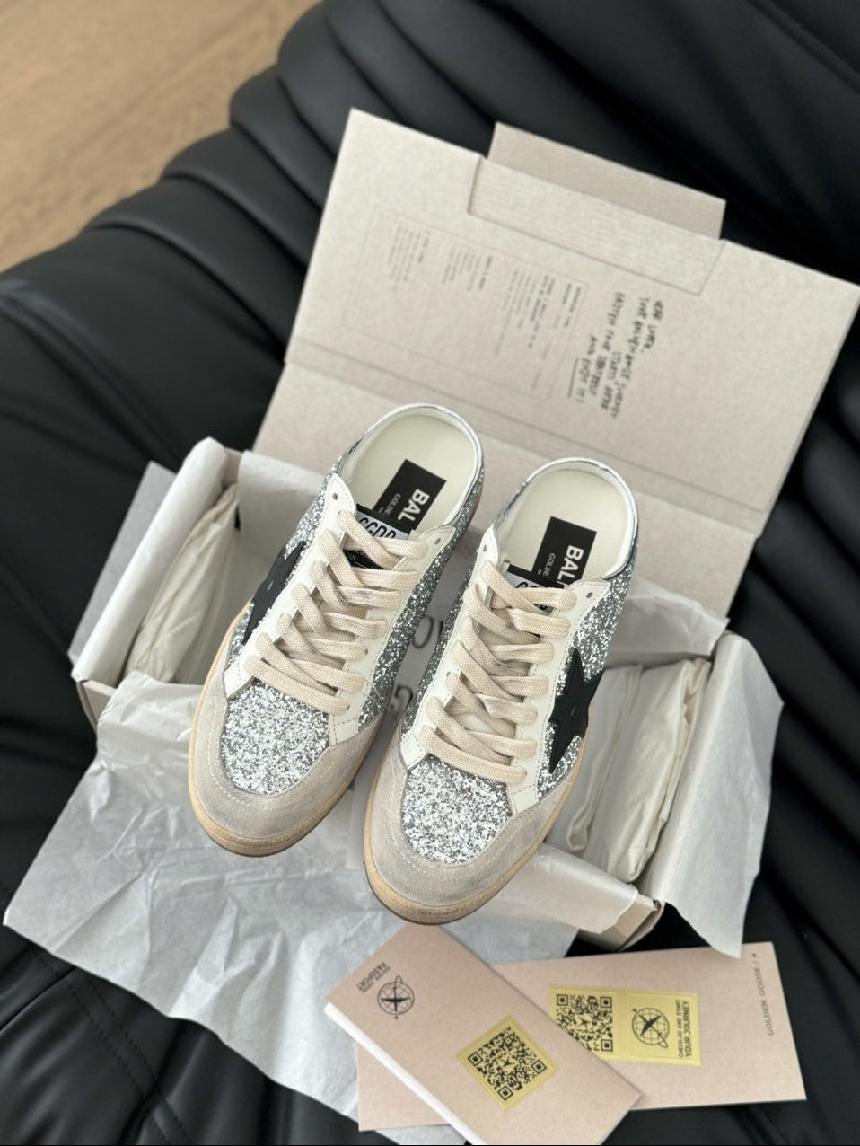 GDGS Super-Star Sabot Body ShIne Silver Gum Sole