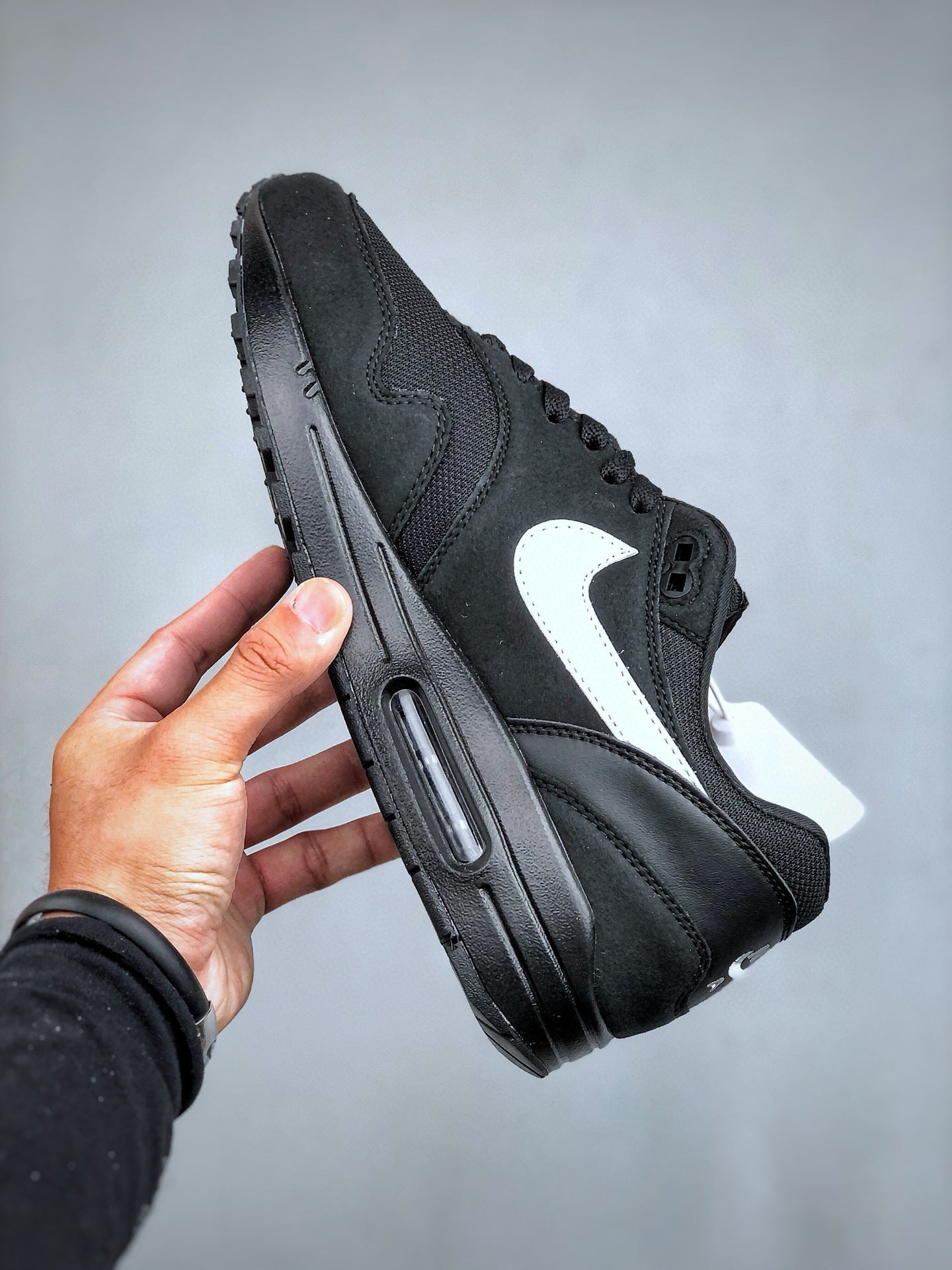 Air Max 1 Black White Swoosh