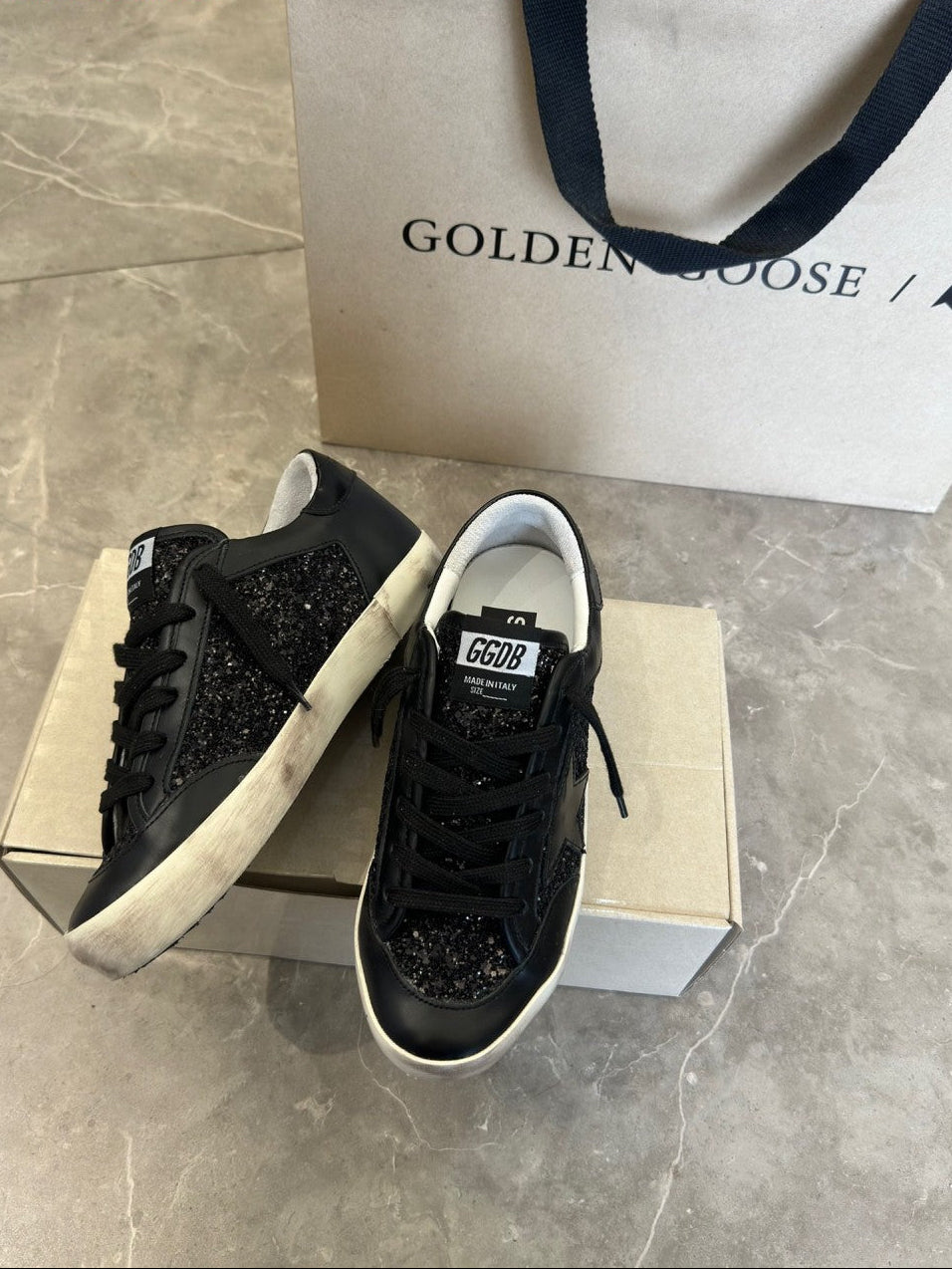 GDGS Superstar Black 2 Tones Lether Diamond