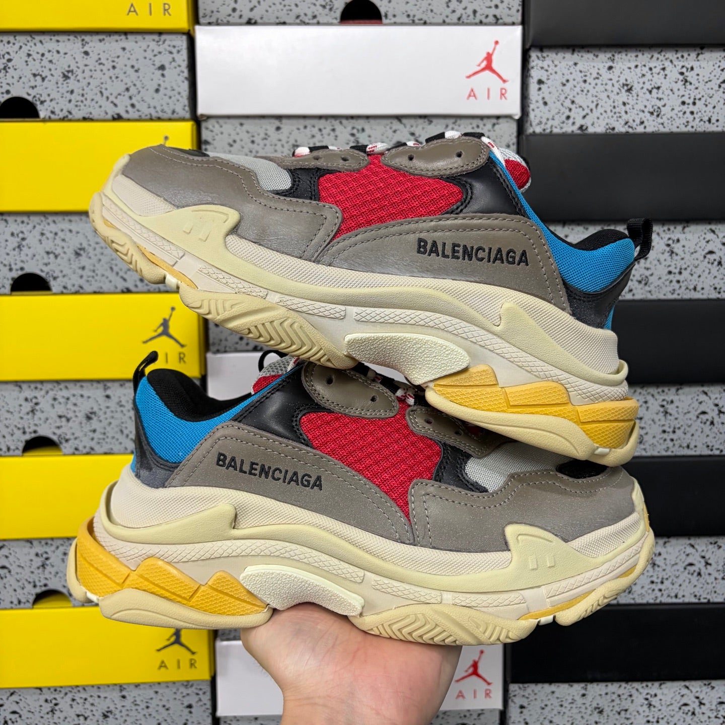 BLG Triple S Beige/Red/Borwn/Blue
