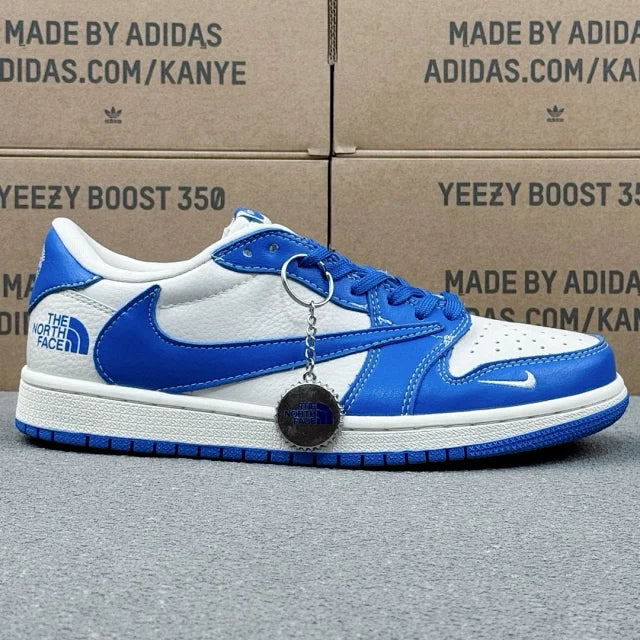 AJ1 Low X The North Face Blue