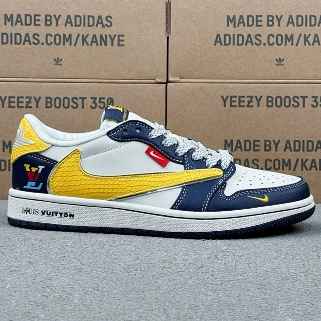 AJ1 Low X LV Blue White And Yellow