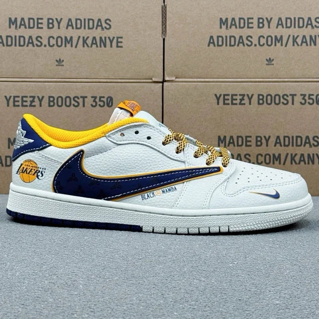 AJ1 Low x Lakers Blue White And Yellow