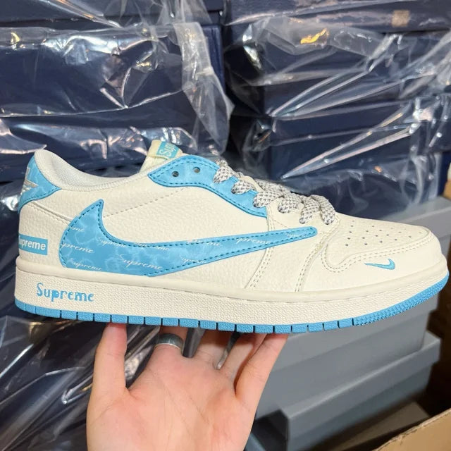 AJ1 Low x Supreme Blue White