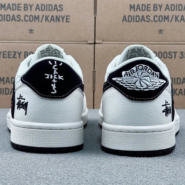 AJ1 Low Stussy Black and white