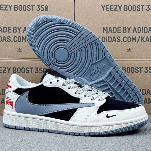 AJ1 Low x Stussy White And Black