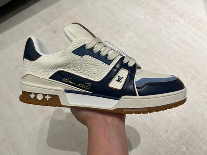 Trainer White and Navy Blue