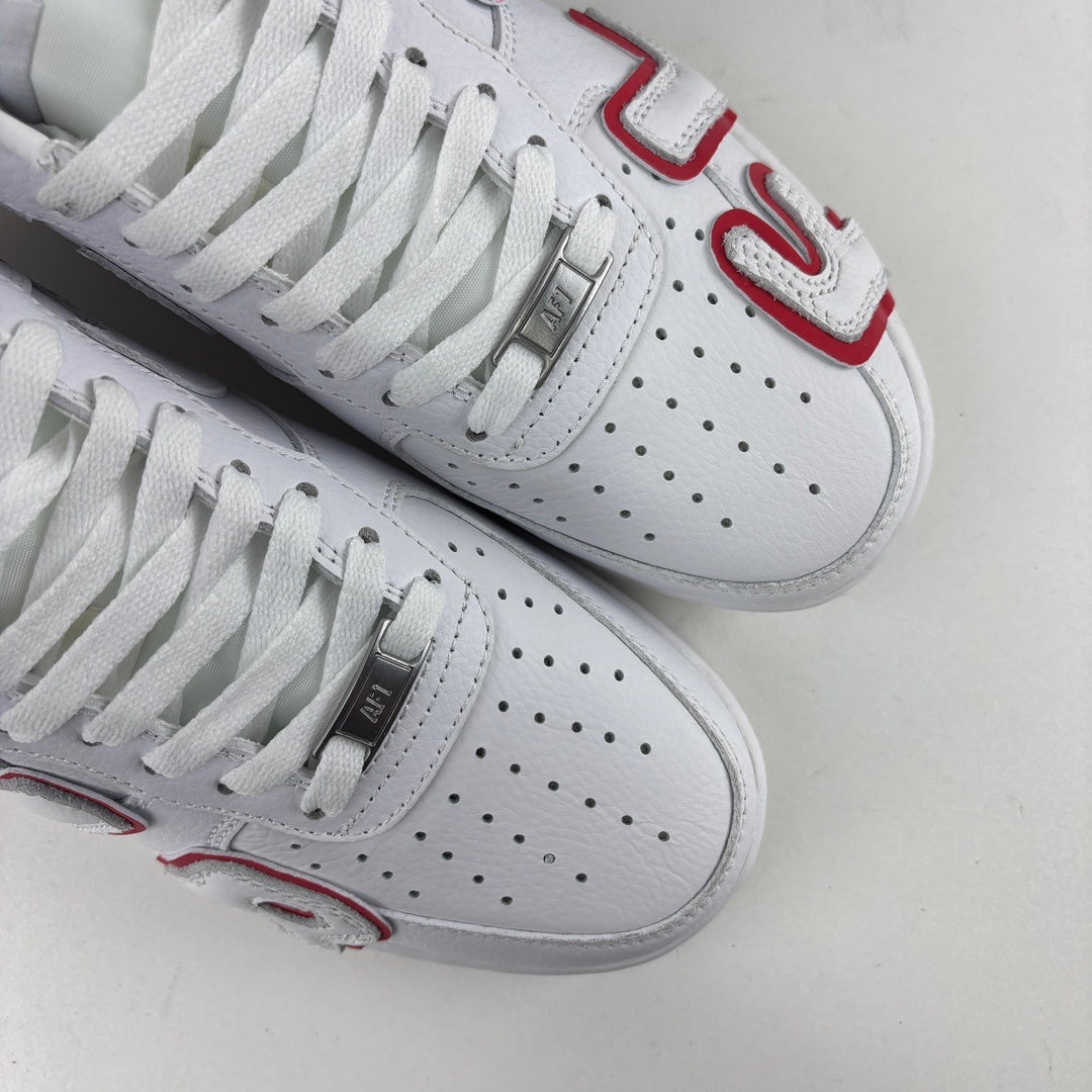 AF1 Flea White Red