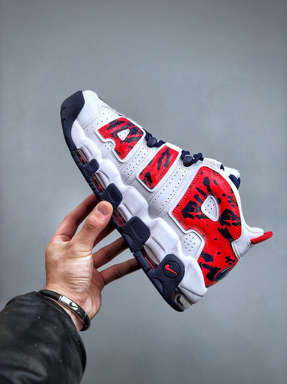 Uptempo Red Navy Camo