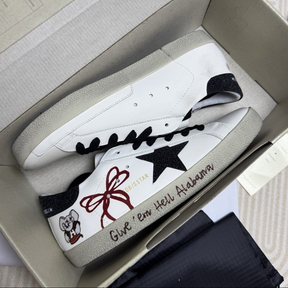GDGS Superstar Black Laces Star Grey Sole