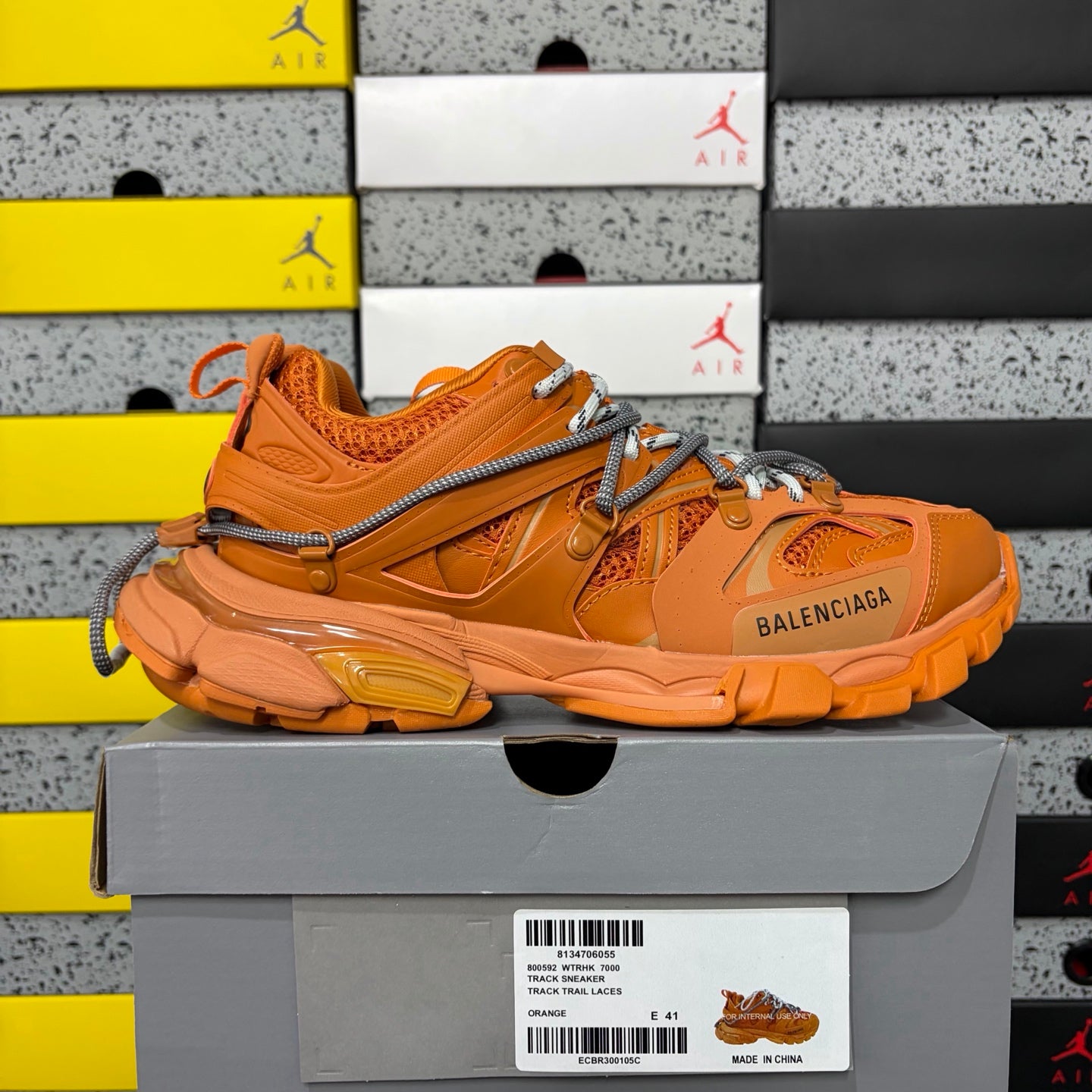 BLG Track Trail Laces Black Orange/grey