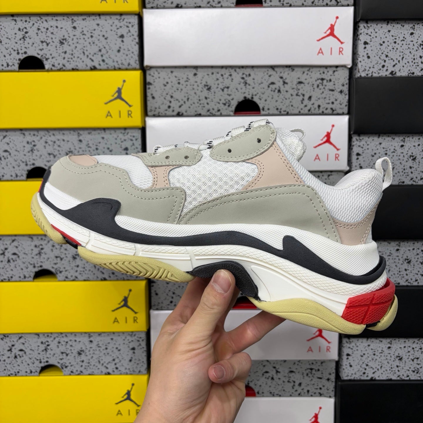 BLG Triple S Mule White/Black/Red/Beige