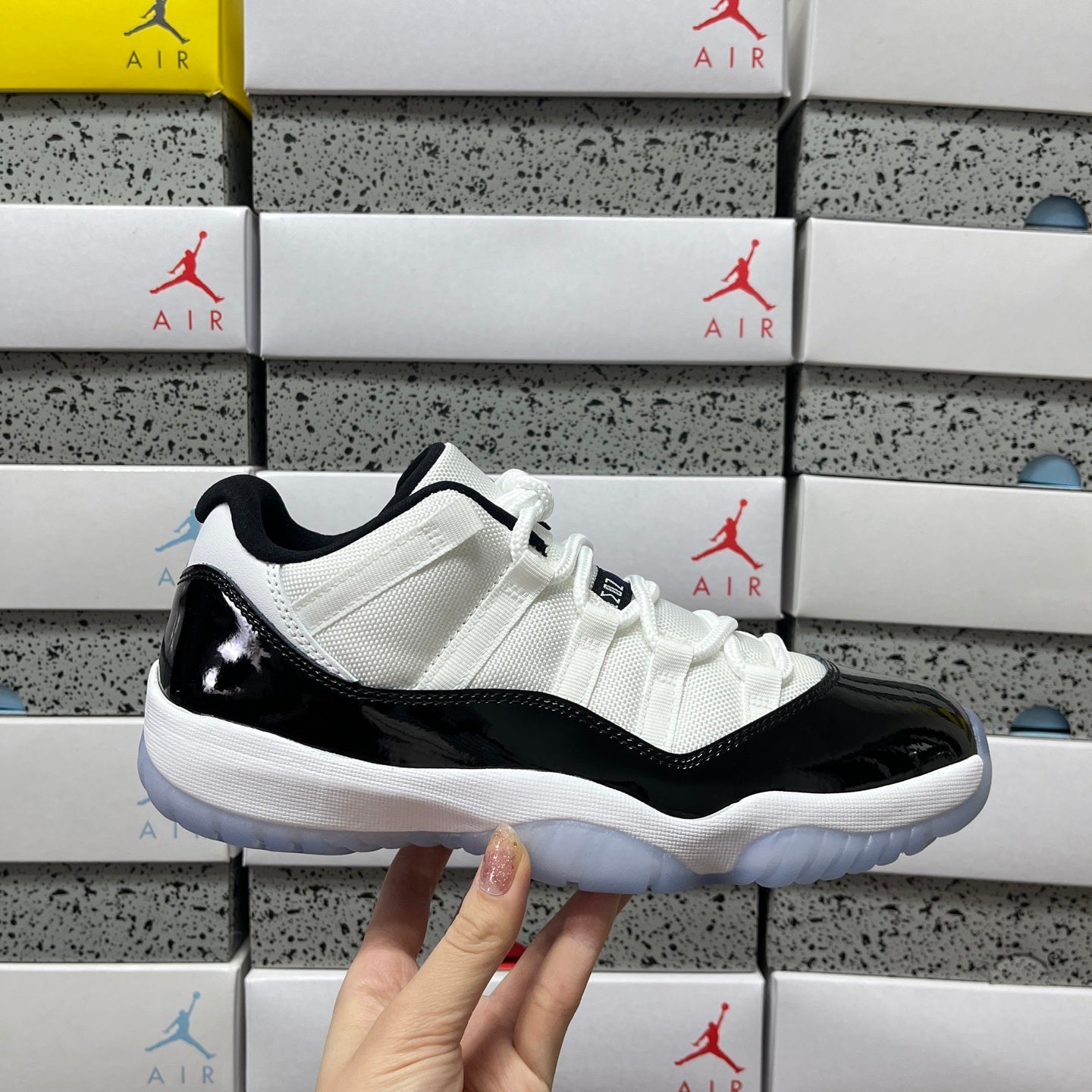 AJ11 Low Black and White