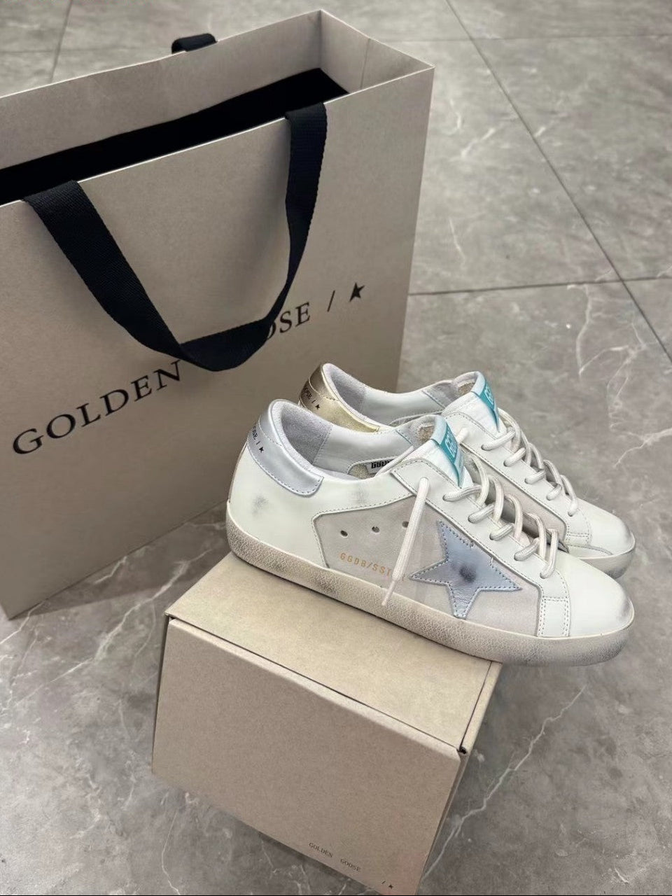 GDGS Superstar Silver Star 2 Tones Lether