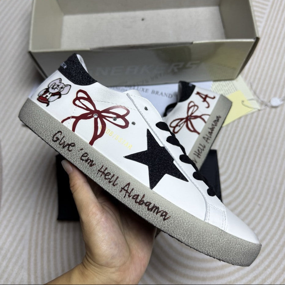 GDGS Superstar Black Laces Star Grey Sole
