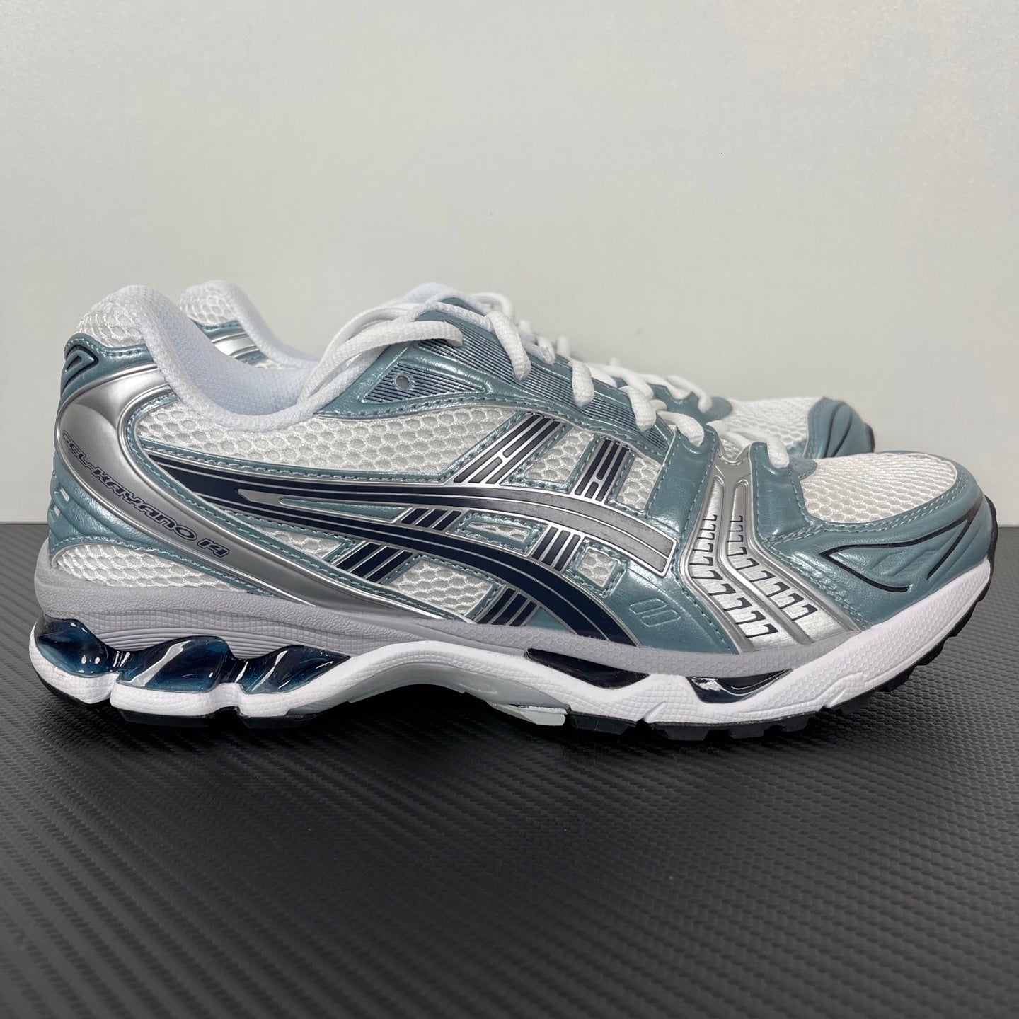 Kayano 14 White / Teal / Navy