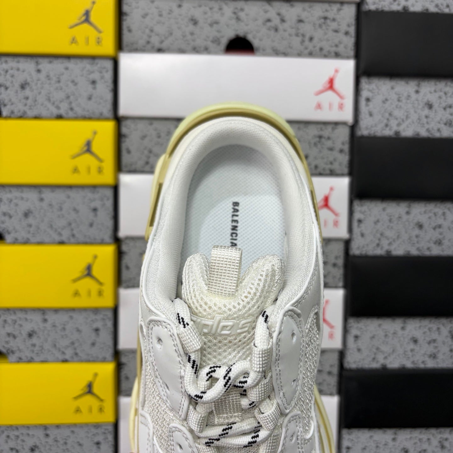 BLG Triple S Mule White/Beige
