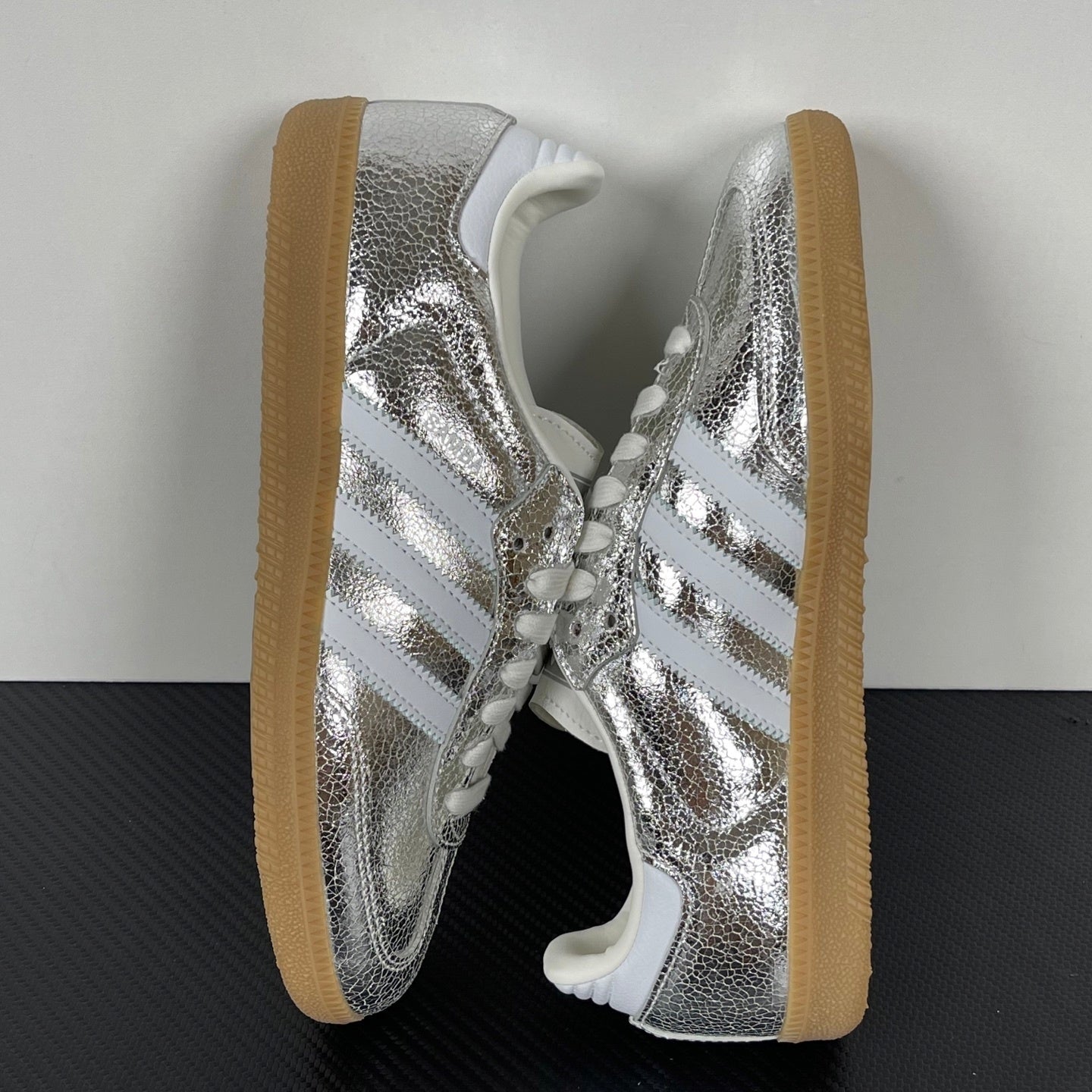 Samba  OG Silver Metallic Cracked Leather