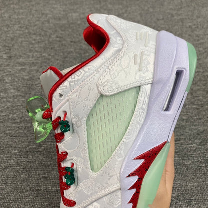 AJ 5 Low  Clot co branded white silk