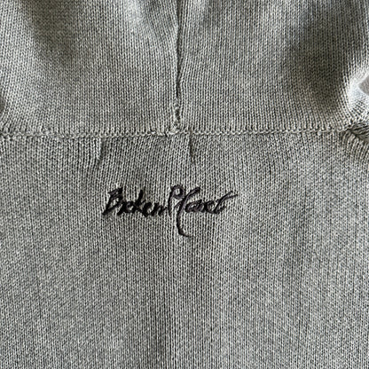 bpm knit zip up hoodie -grey