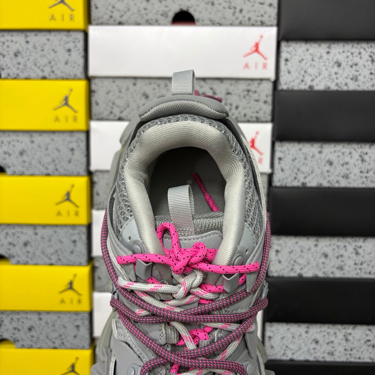 BLG Track Trail Laces Grey Pink