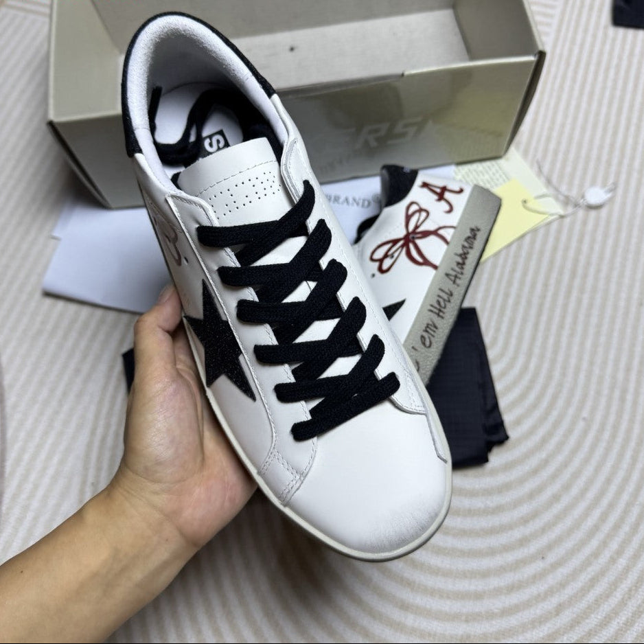 GDGS Superstar Black Laces Star Grey Sole