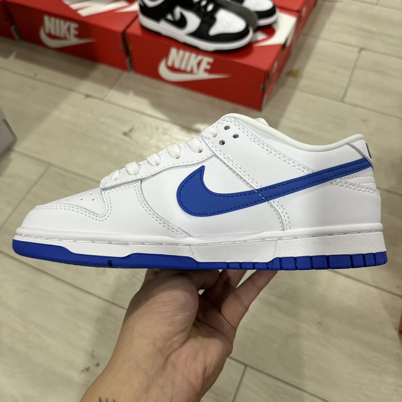 Dunk White and Blue