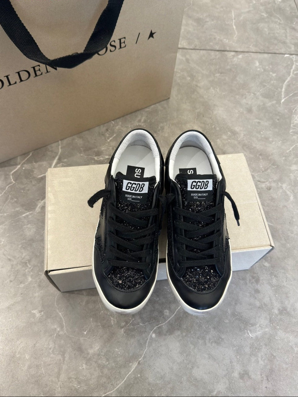 GDGS Superstar Black 2 Tones Lether Diamond