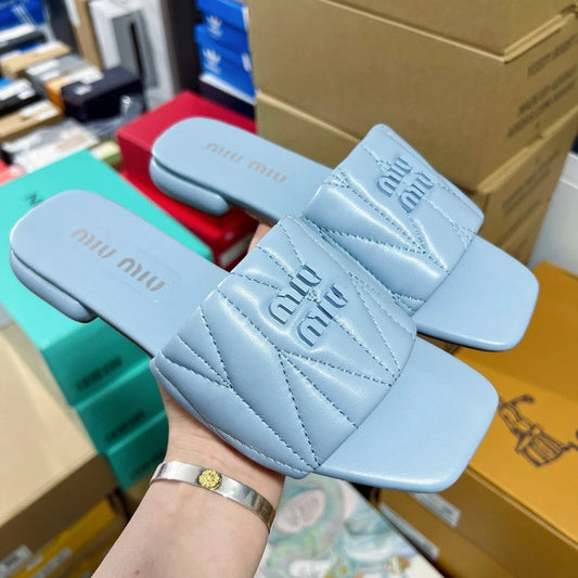 Chinelos Miu Miu Light Blue