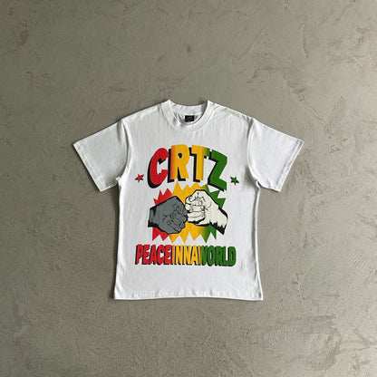peaceinnaworld tee-White