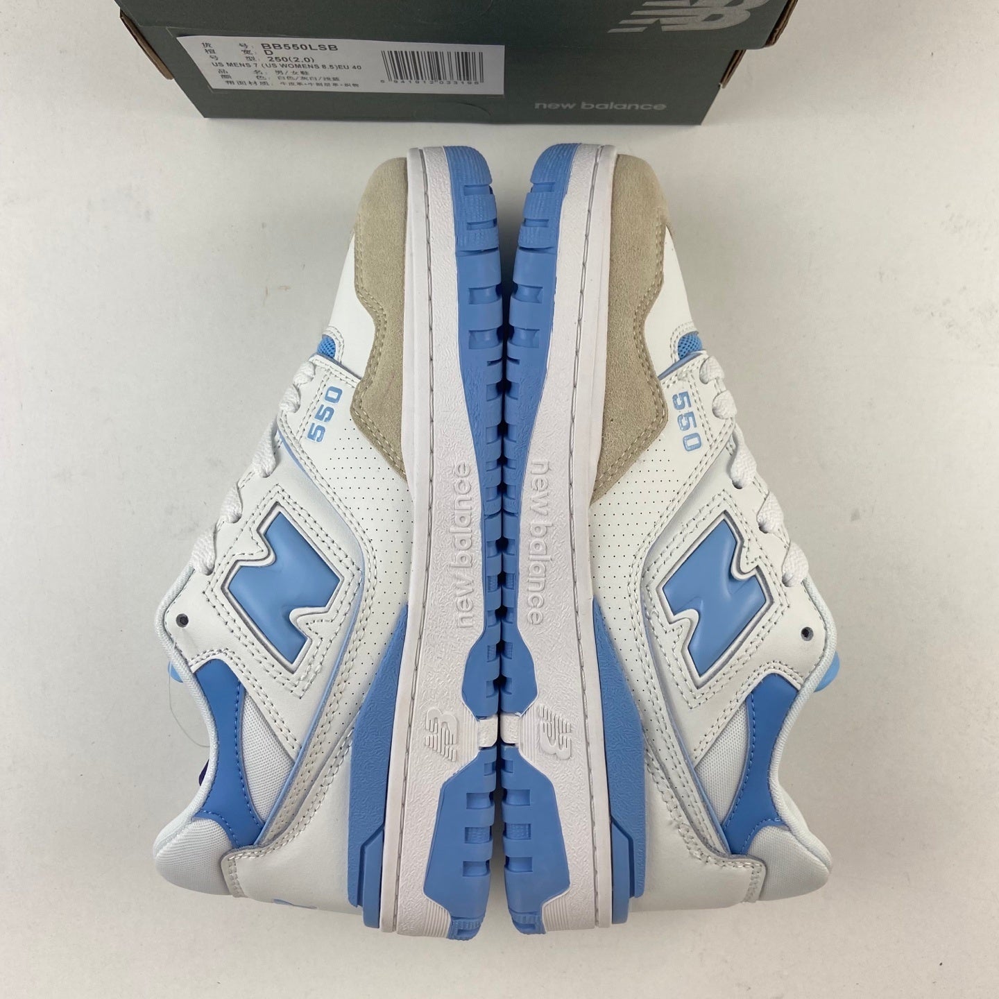 550 Baby Blue and White