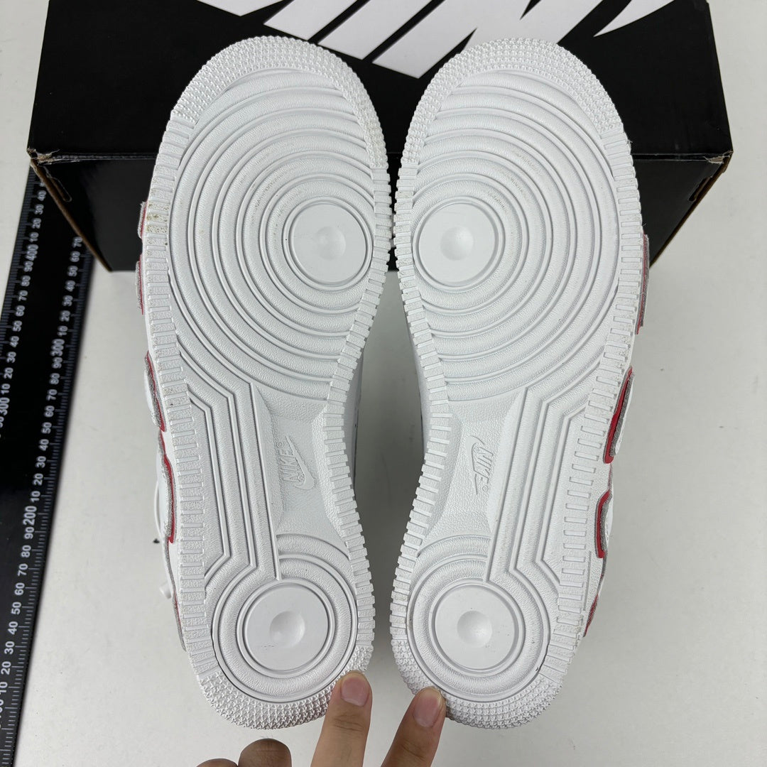 AF1 Flea White Red