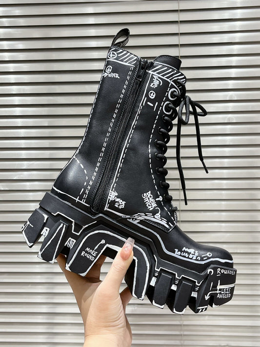 Bulldozer Boots Grafit White