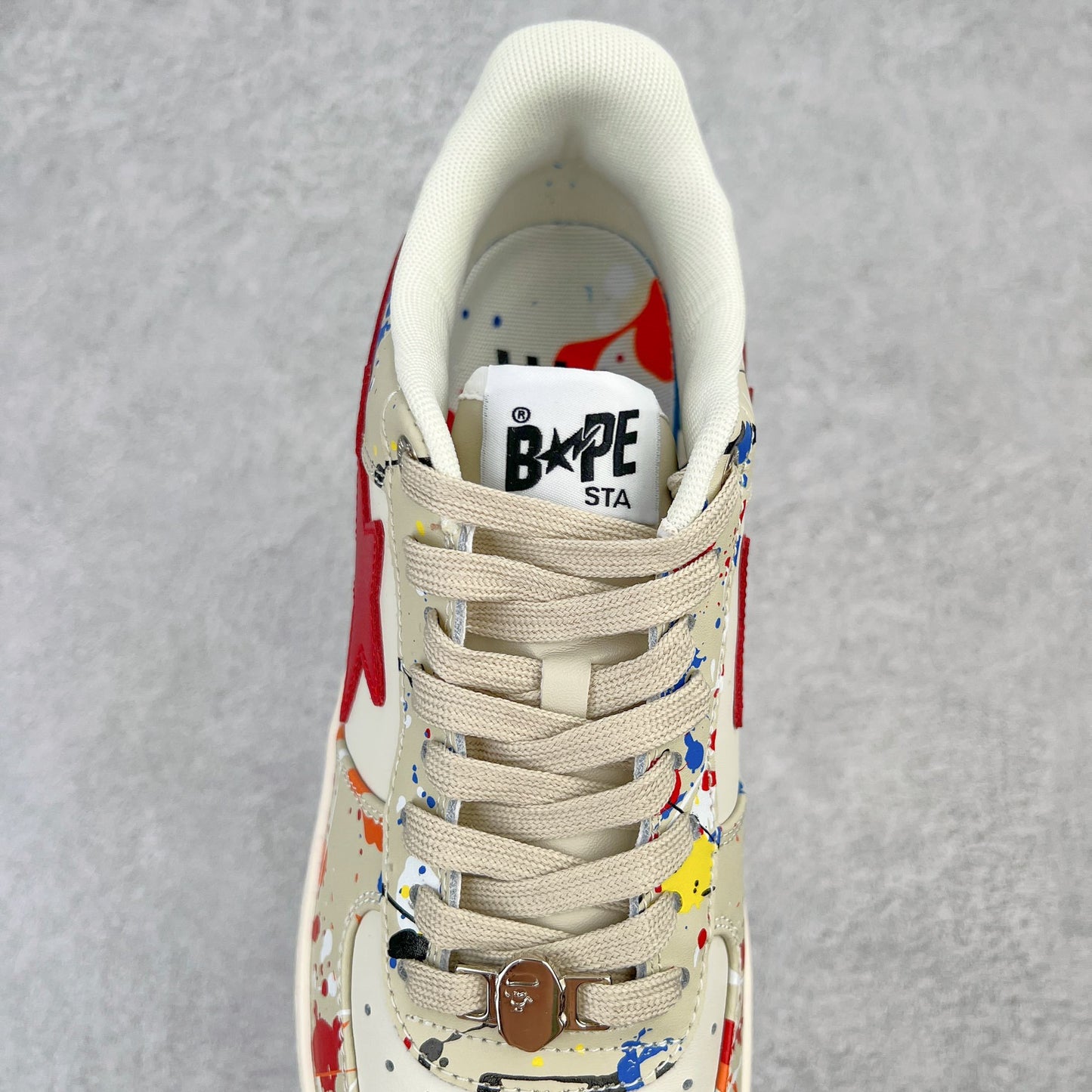 Bape STA Low Paint Splatter - Ivory