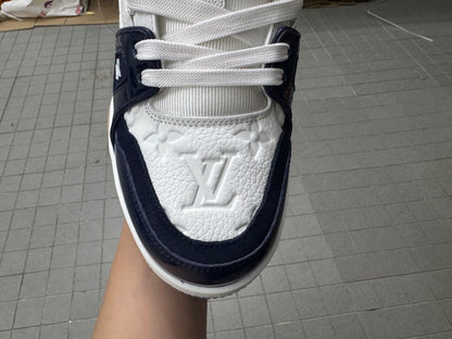 Trainer White and Navy Blue