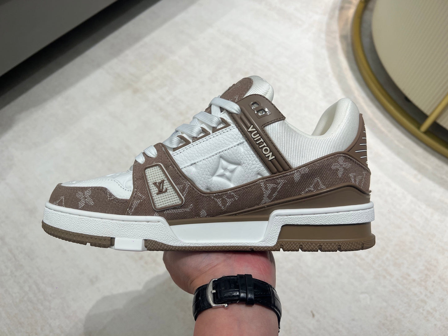 Trainer White and Brown