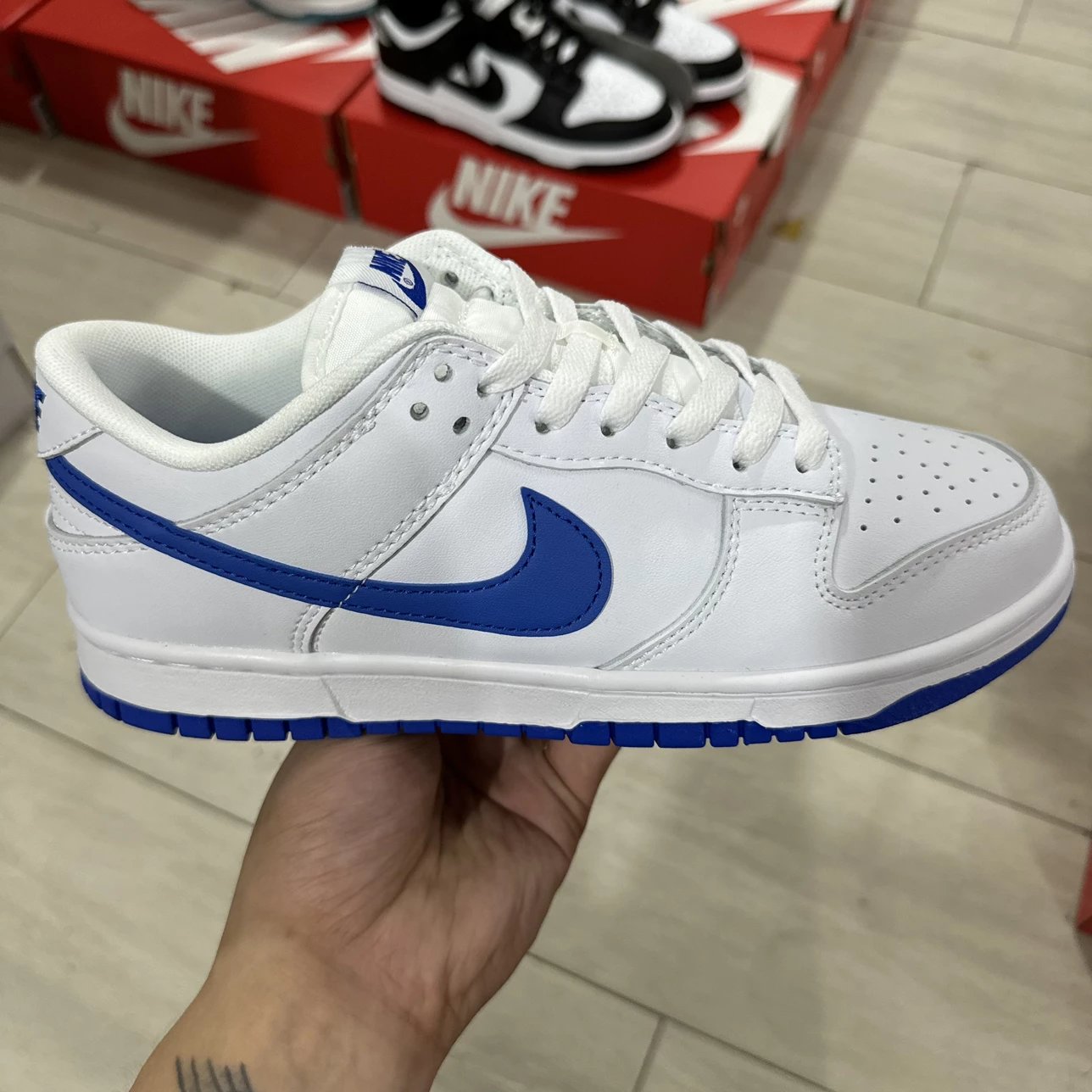 Dunk White and Blue