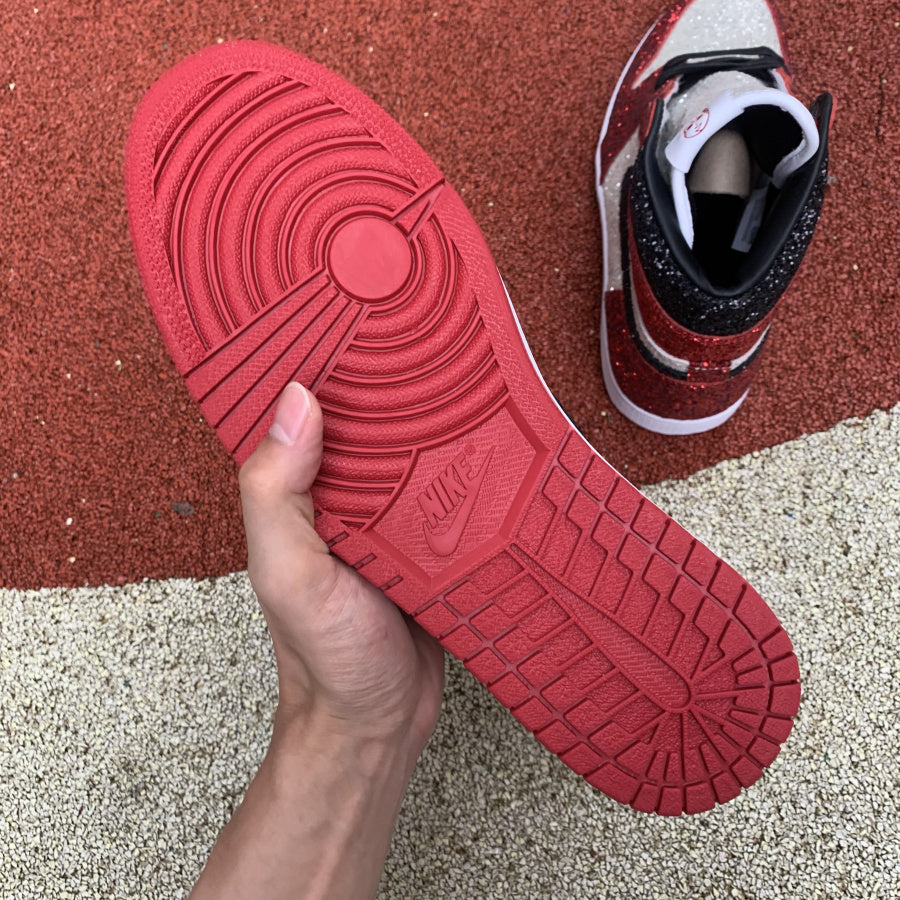AJ1 High Glitter Red