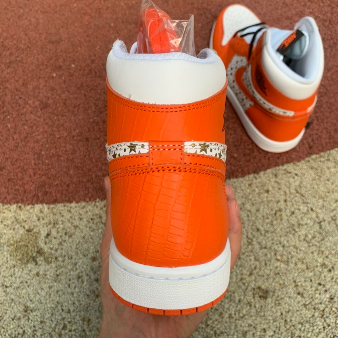 AJ1 High White Buckle Broken Stars