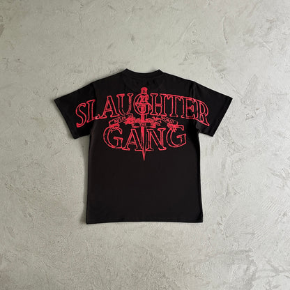 slaughter gang tee-black