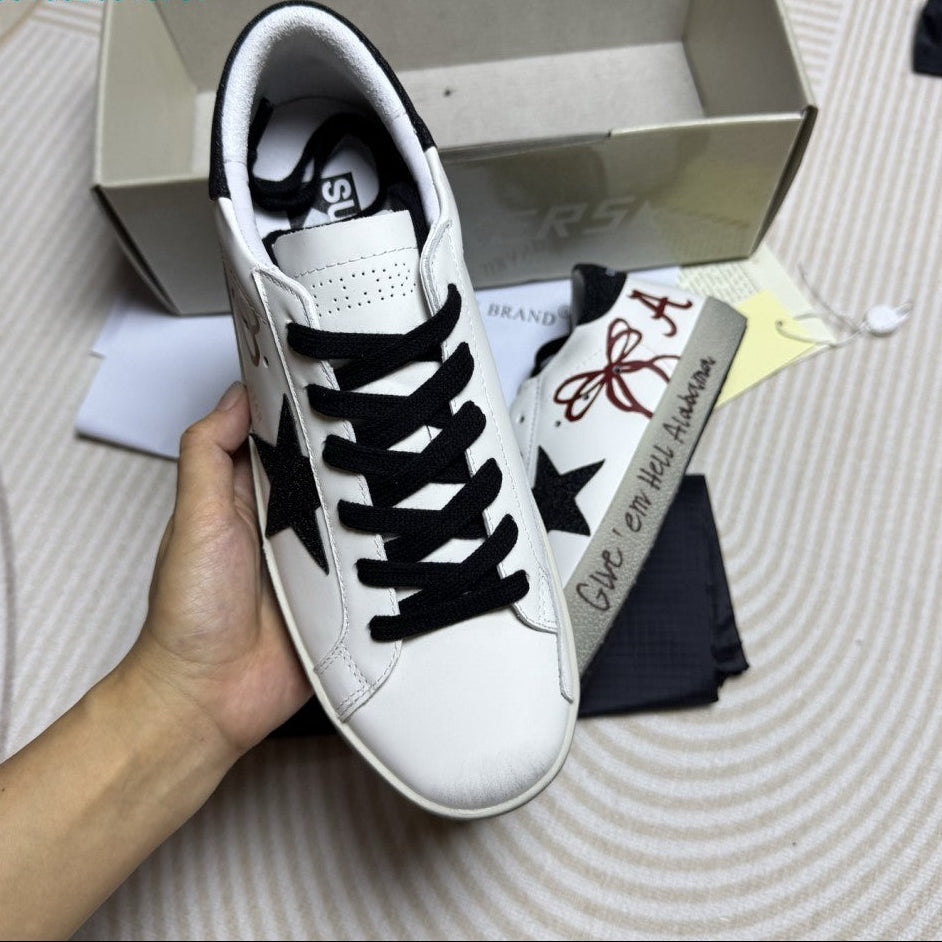 GDGS Superstar Black Laces Star Grey Sole