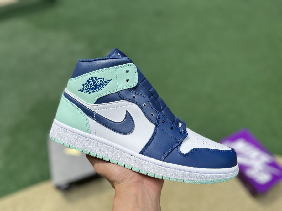 AJ1 MID Mystic Navy Mint Foam