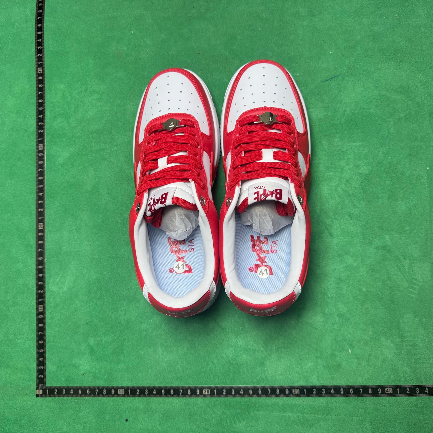Bape STA Low Red and White