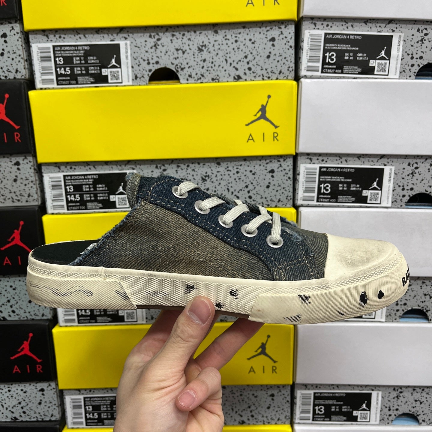 BLG Paris Mule Destroyed -Denim Blue